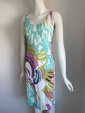 Sleeveless Emilio Pucci Vintage Turquoise, Lime & Purple Dress